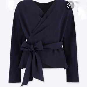 Uniqlo Navy Wrap Blouse